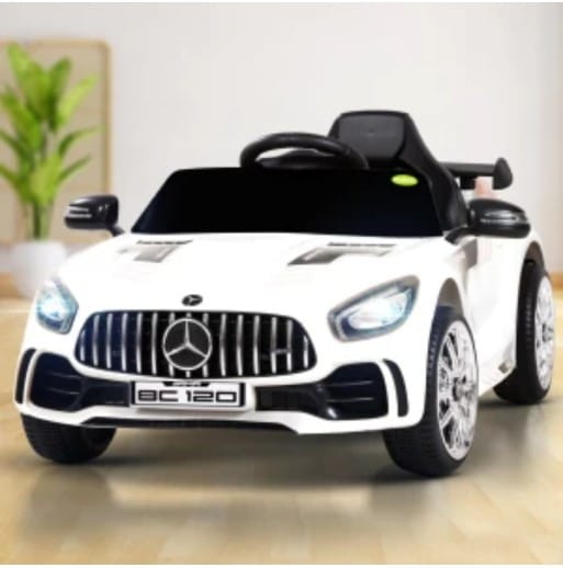 BAYBEE Spyder Pro Battery Operated Car for Kids, Baby Rechargeable Big Battery Ride on Toy Kid Car with Music & Light | Electric Car for Kids to Drive 2 to 10 Years Boy Girl (White)